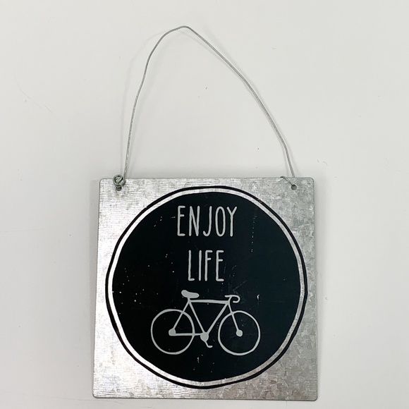 Galvanized Metal Hanging Plaque Enjoy Life - Picture 2 of 8